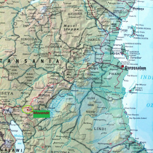 Karte Tansania, Mavande links unten